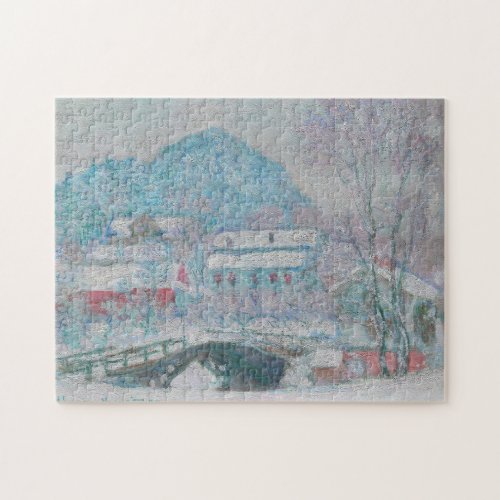 Monet _ Norway Sandviken Village in the Snow Jigsaw Puzzle