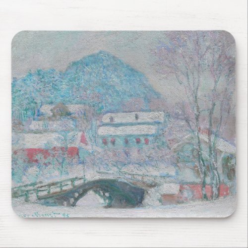 Monet _ Norway Sandviken Village in the Snow Mouse Pad