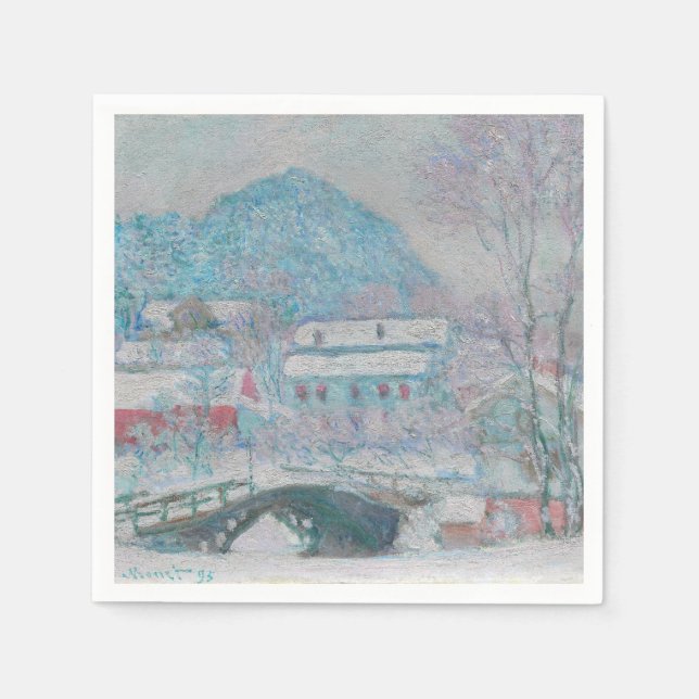 Monet - Norway, Sandviken Village in the Snow Napkins (Front)