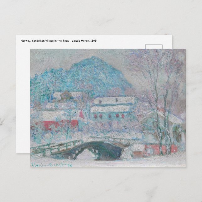 Monet - Norway, Sandviken Village in the Snow Postcard (Front/Back)