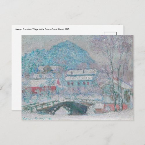 Monet _ Norway Sandviken Village in the Snow Postcard