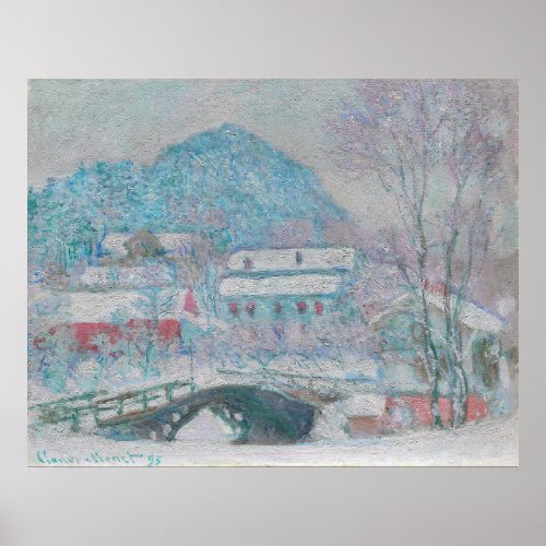 Monet _ Norway Sandviken Village in the Snow Poster