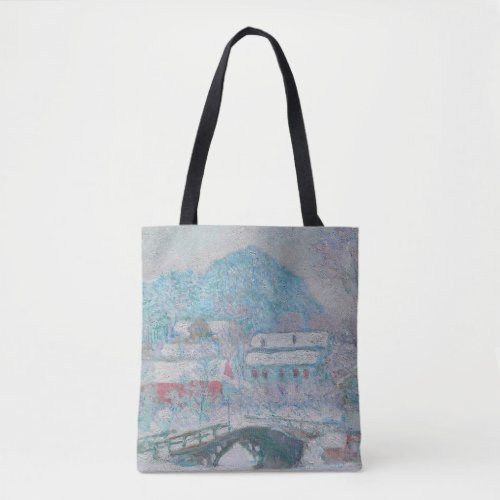 Monet _ Norway Sandviken Village in the Snow Tote Bag