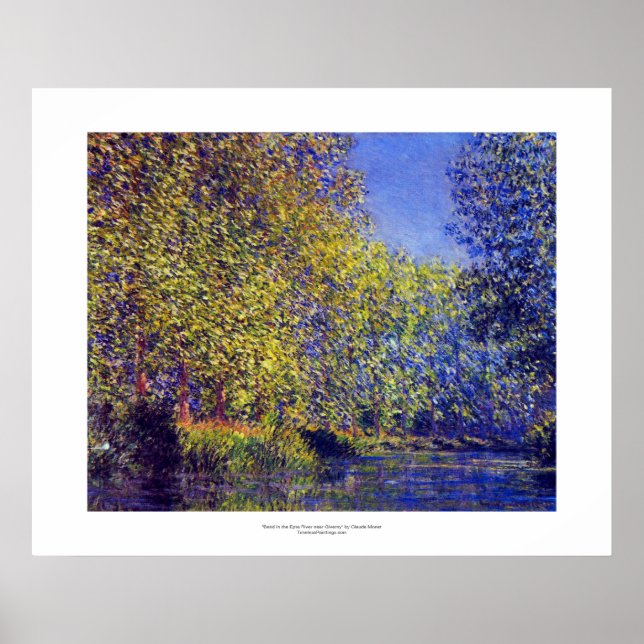 Monet painting bend in river Epte near Giverny Poster (Front)