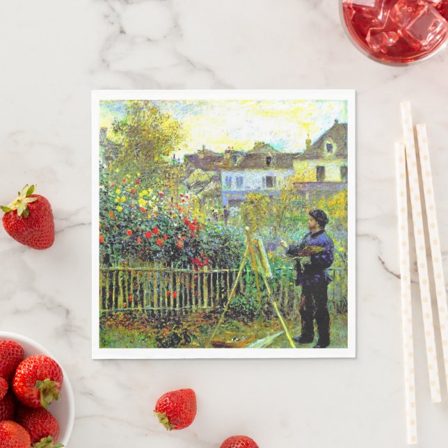 Monet Painting in his Garden at Argenteuil Napkins (Insitu)