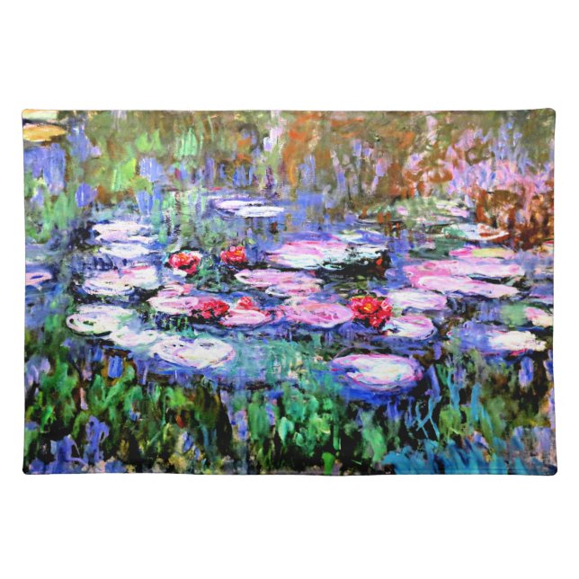 Monet painting, Los Nenufares (waterlilies) Cloth Placemat (Front)