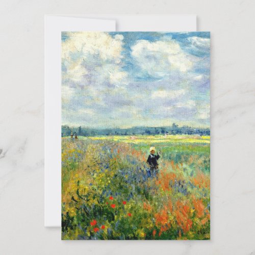 Monet painting Poppy Field Argenteuil Card