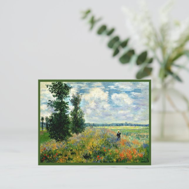Monet painting, Poppy Field, Argenteuil, Postcard (Standing Front)