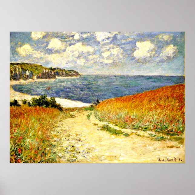 Monet - Path through the Corn at Pourville Poster (Front)
