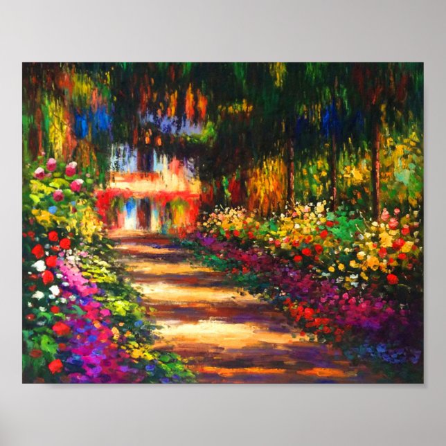 Monet Pathway in Monet's Garden at Giverny Poster (Front)