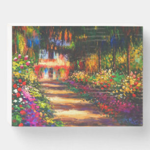 Monet Pathway in Monet's Garden at Giverny Wooden Box Sign