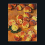 Monet Peaches Postcard<br><div class="desc">Monet Peaches postcard. Oil painting on canvas from 1883. One of the most popular peach paintings of all time,  Monet’s 1883 still life deliciously captures the rich orange and yellows of summer peaches. A great gift for fans of Claude Monet,  impressionism,  peaches,  and French art.</div>