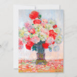 Monet Peonies Card<br><div class="desc">Card featuring Claude Monet’s flower painting. Beautiful red,  yellow,  and white peonies in a blue vase. A great Monet gift for fans of impressionism and French art.</div>