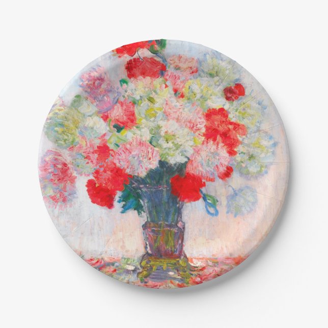 Monet Peonies Paper Plates (Front)