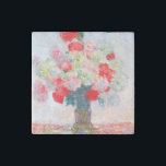 Monet Peonies Stone Magnet<br><div class="desc">Stone Magnet featuring Claude Monet’s flower painting. Beautiful red,  yellow,  and white peonies in a blue vase. A great Monet gift for fans of impressionism and French art.</div>