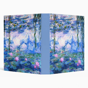 Monet Pink Water Lilies 3 Ring Binder