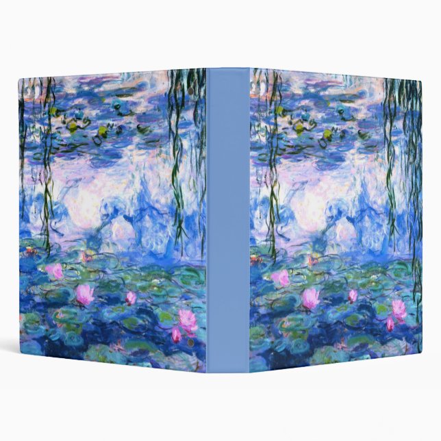 Monet Pink Water Lilies 3 Ring Binder (Background)