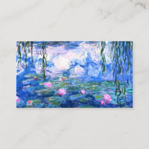 Monet Pink Water Lilies  Business Card