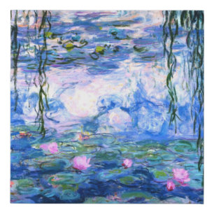 Monet Pink Water Lilies  Faux Canvas Print