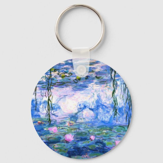 Monet Pink Water Lilies  Keychain (Front)