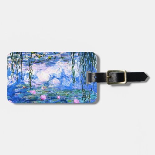 Monet Pink Water Lilies  Luggage Tag