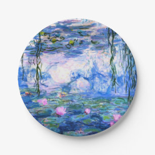 Monet Pink Water Lilies Paper Plates