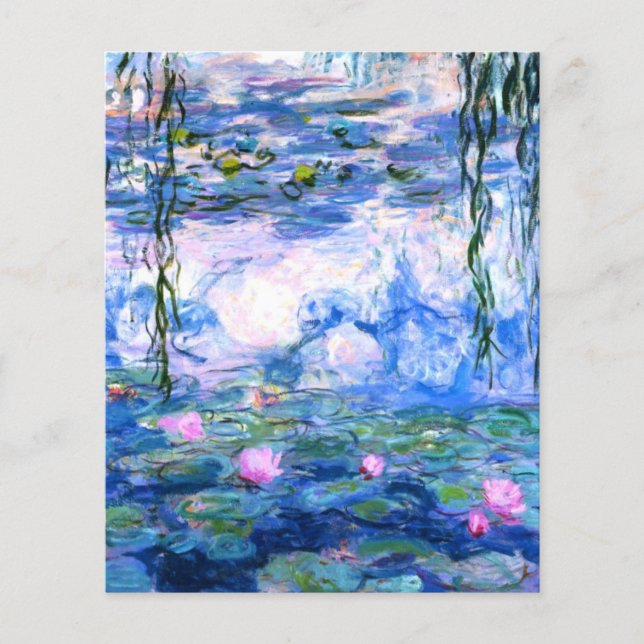 Monet Pink Water Lilies Paper Sheet (Front)