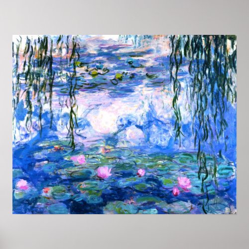 Monet Pink Water Lilies  Poster