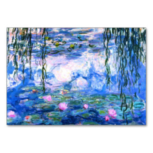 Monet Pink Water Lilies Table Number