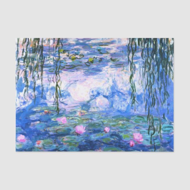 Monet Pink Water Lilies  Tissue Paper (Front)