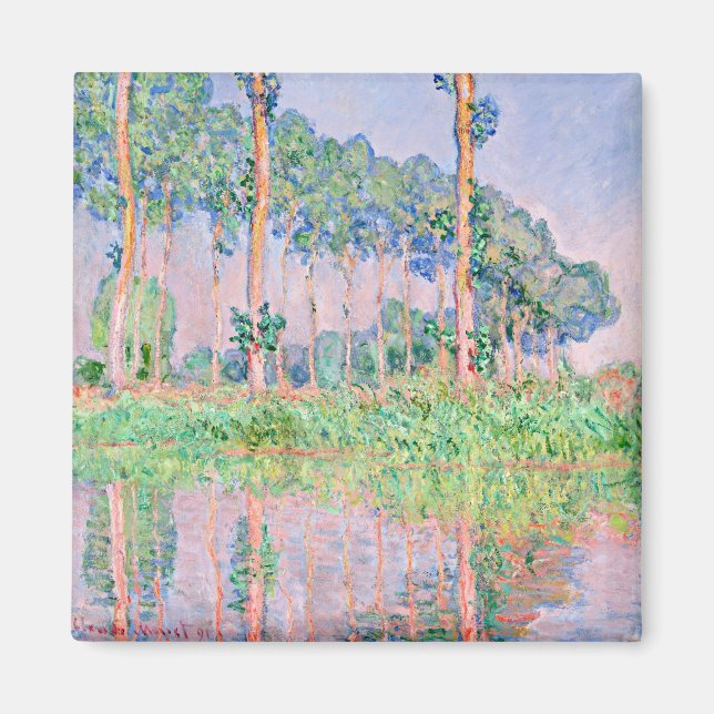 Monet - Poplars, Pink Effect Magnet (Front)