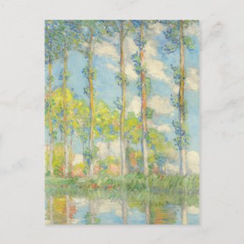 Monet Poplars Vintage Landscape Impression Postcard by lazyrivergreetings at Zazzle