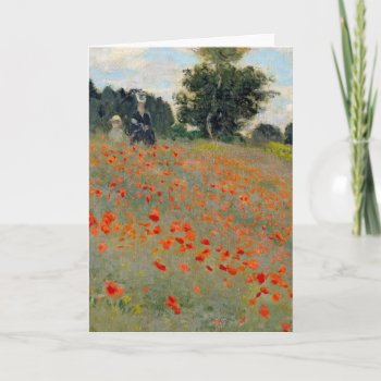 Monet Poppies Greeting Card by grandjatte at Zazzle