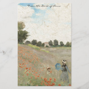Monet Poppies Wildflowers Impressionism Stationery