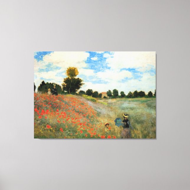 Monet - Poppy Field, Argenteuil Canvas Print (Front)