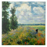 Monet - Poppy Field, Argenteuil Ceramic Tile<br><div class="desc">Poppy Field,  Argenteuil - fine art painting by French Impressionist artist Claude Monet</div>