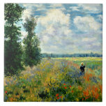 Monet - Poppy Field, Argenteuil Ceramic Tile<br><div class="desc">Poppy Field,  Argenteuil - Fine art painting by French Impressionist artist,  Claude Monet</div>