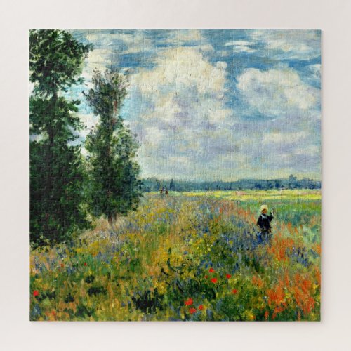 Monet _ Poppy Field Argenteuil fine art Jigsaw Puzzle