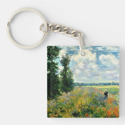 Monet _ Poppy Field Argenteuil Keychain