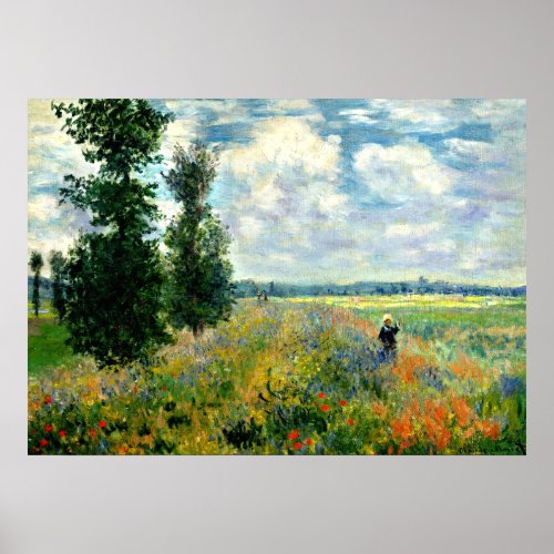 Monet _ Poppy Field Argenteuil Poster