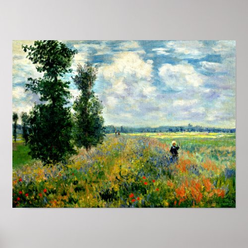 Monet _ Poppy Field Argenteuil Poster