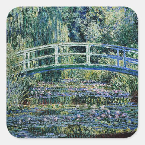 Monet _ Poppy Field at Argenteuil Square Sticker