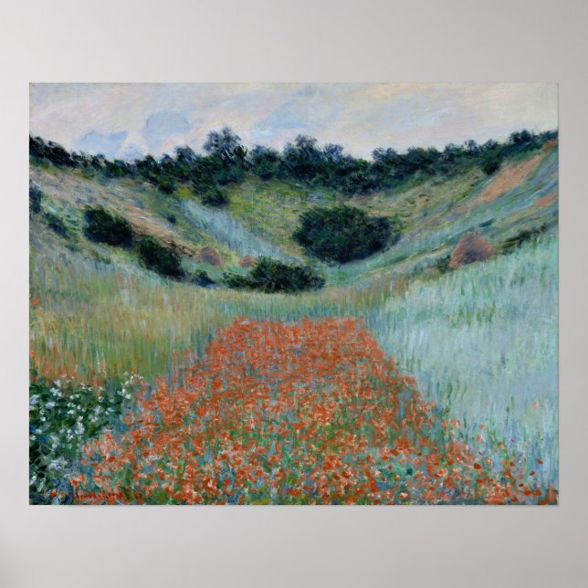 Monet - Poppy Field In A Hollow Near Giverny Poster (Front)