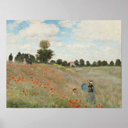 Monet _ Poppy Field Poster