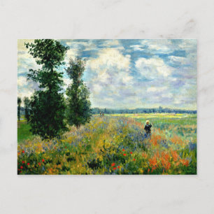Monet - Poppy Field Vintage Postcard