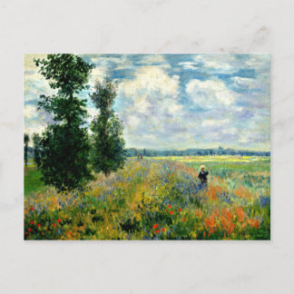 Monet - Poppy Field Vintage Postcard
