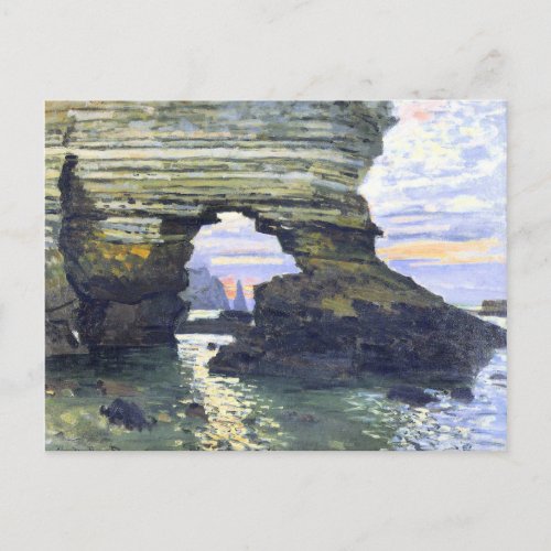 Monet _ Port dAmount Etretat beautiful painting Postcard