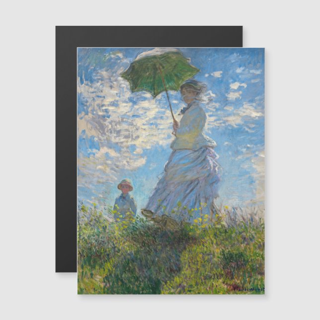 Monet - Promenade Woman with Parasol Magnetic Card (Front/Back)