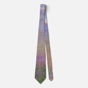 Monet Purple Water Lilies Art Gallery Wedding Neck Tie