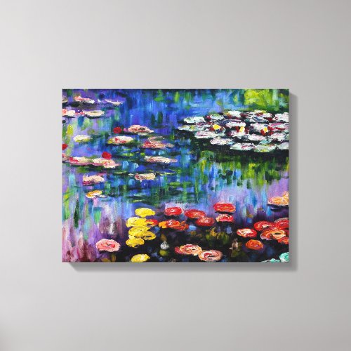 Monet Purple Water Lilies Canvas Print